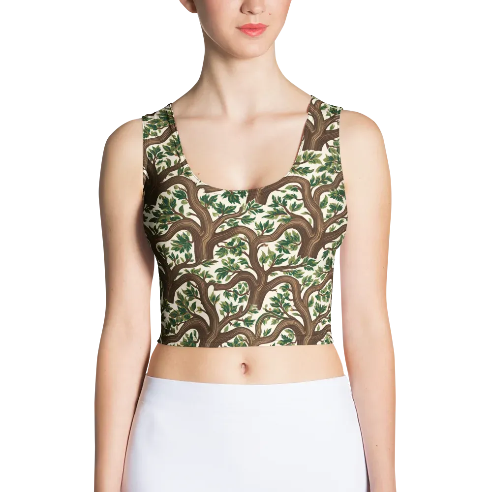 Verdant Boughs on Crop Top — Front