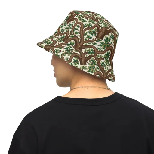 Verdant Boughs on a Reversible Bucket Hat