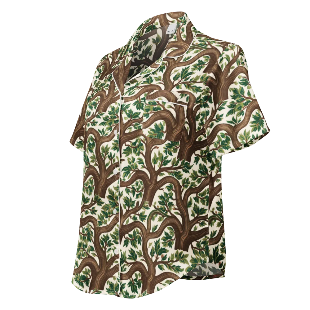 Verdant Boughs on Women's Short Sleeve Pajama Top — Left Front