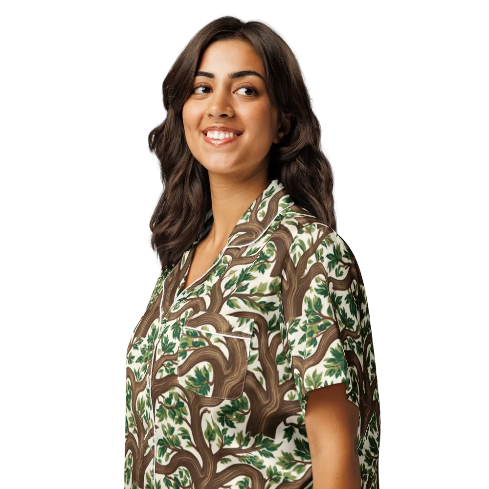 Verdant Boughs on Women's Short Sleeve Pajama Top — Left Front