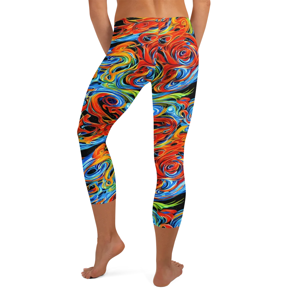 Kaleido Flux on Capri Leggings — Back