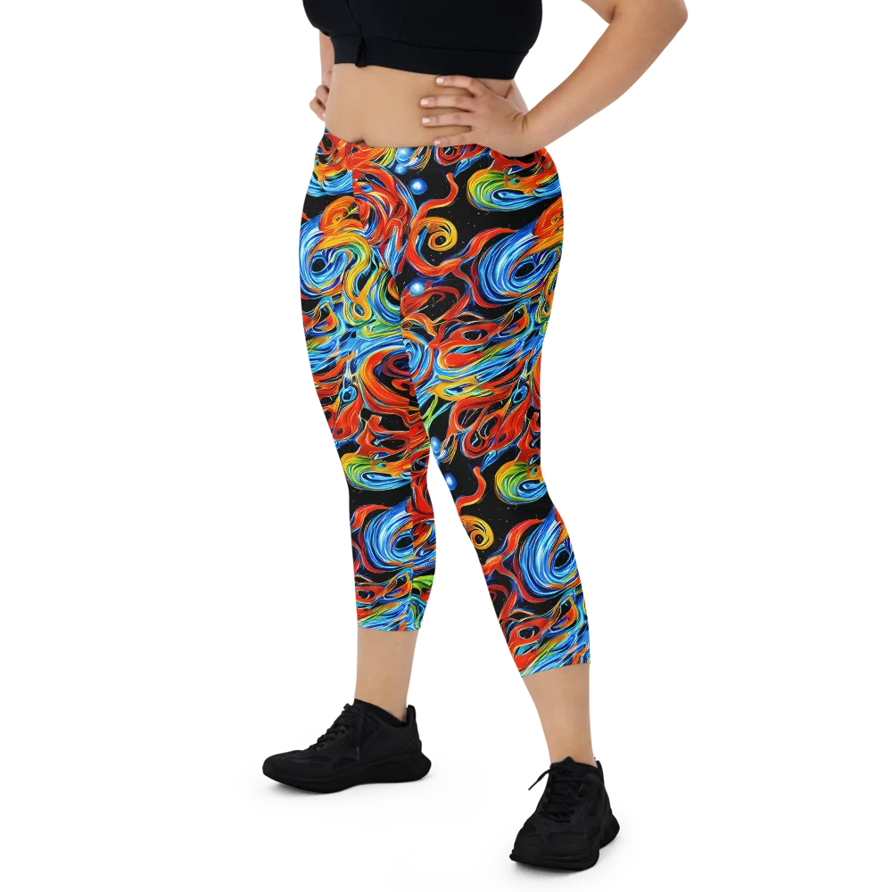 Kaleido Flux on Capri Leggings — Front