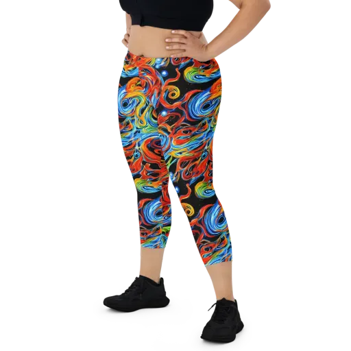 Kaleido Flux on a Capri Leggings