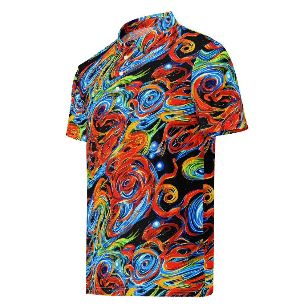Kaleido Flux on Men's Slim Fit Polo Shirt — Left Front