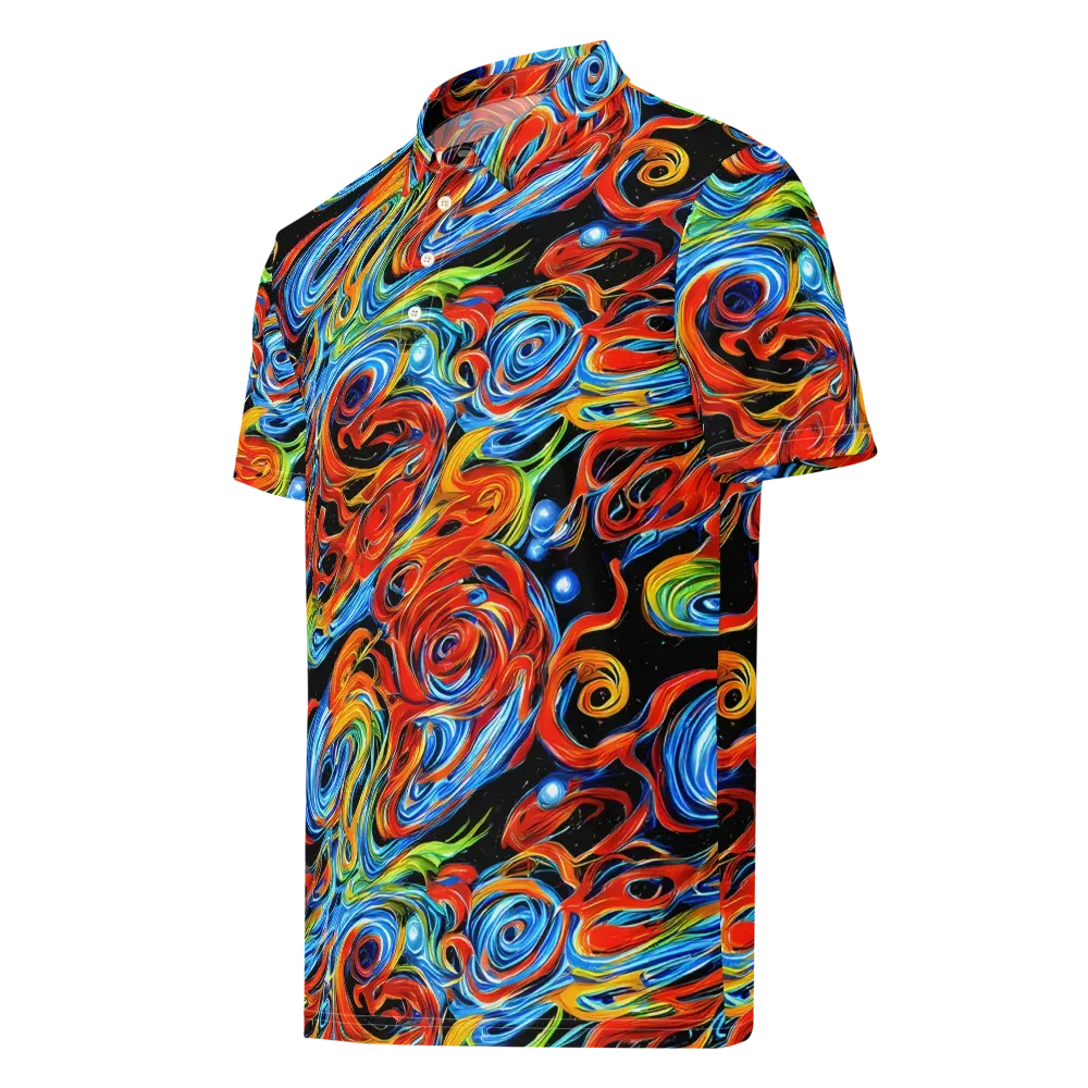 Kaleido Flux on Men's Slim Fit Polo Shirt — Left Front