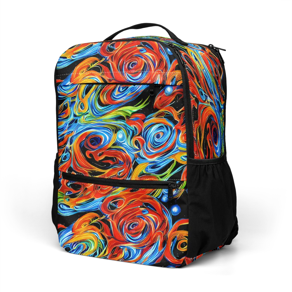 Kaleido Flux on Utility Backpack — Left Front