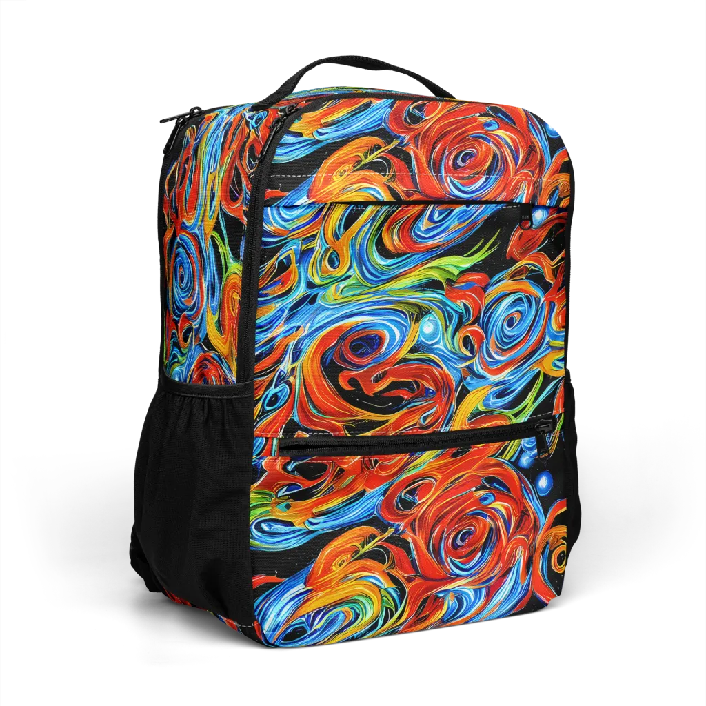 Kaleido Flux on Utility Backpack — Right Front