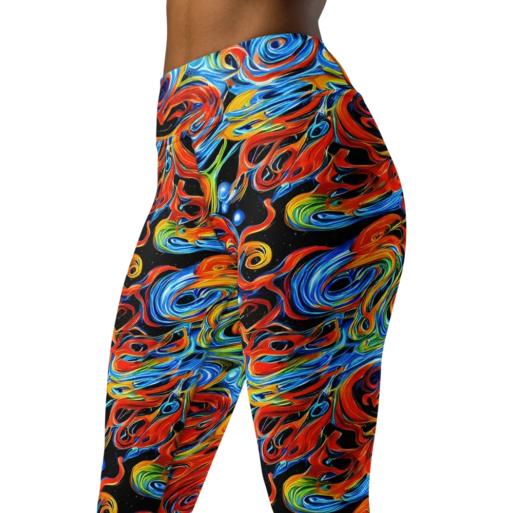 Kaleido Flux on Yoga Leggings — Left Front