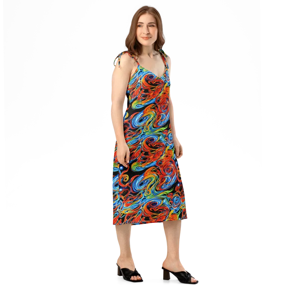Kaleido Flux on Slip Dress — Right Front