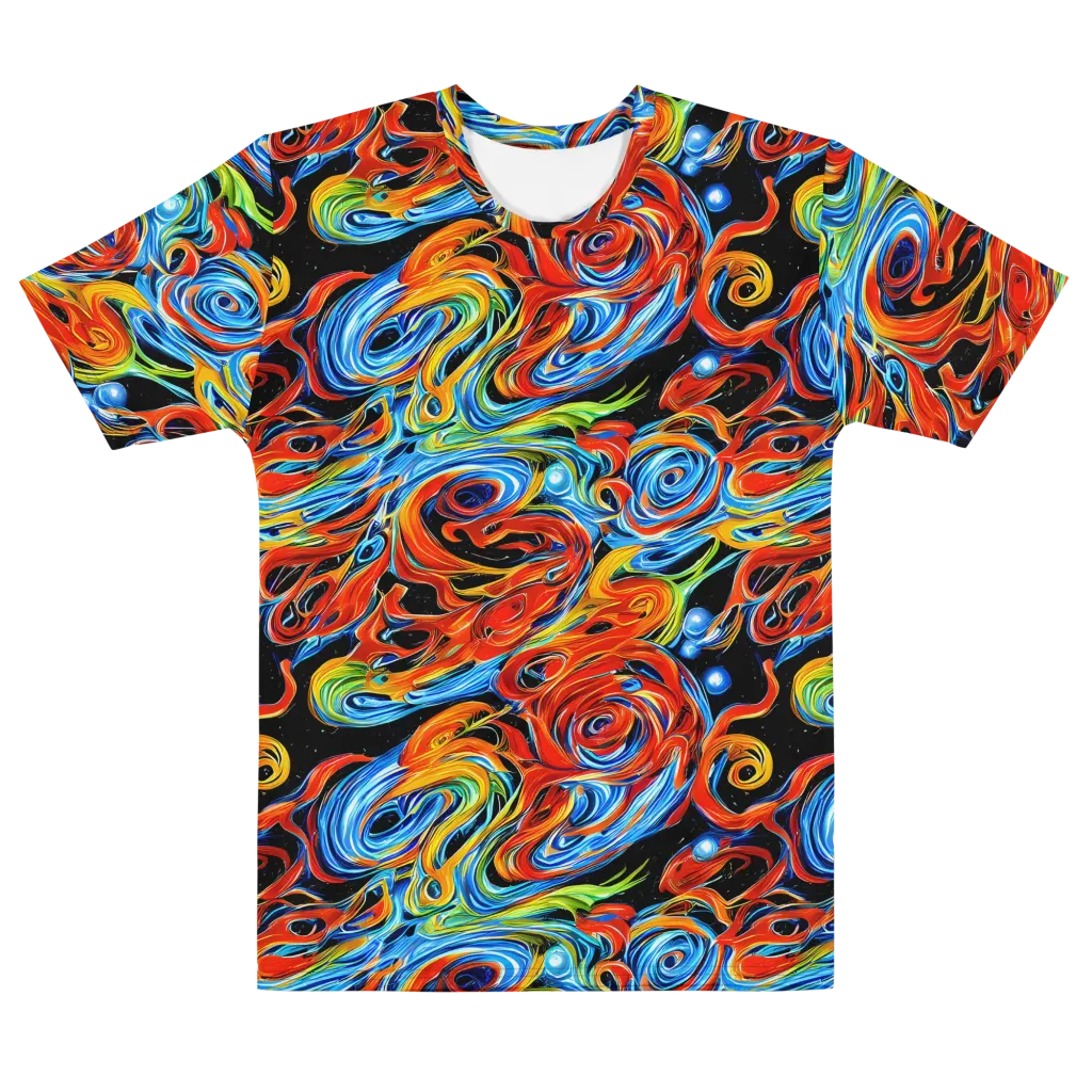 Kaleido Flux on Men's Cotton Crew Neck T-Shirt — Front