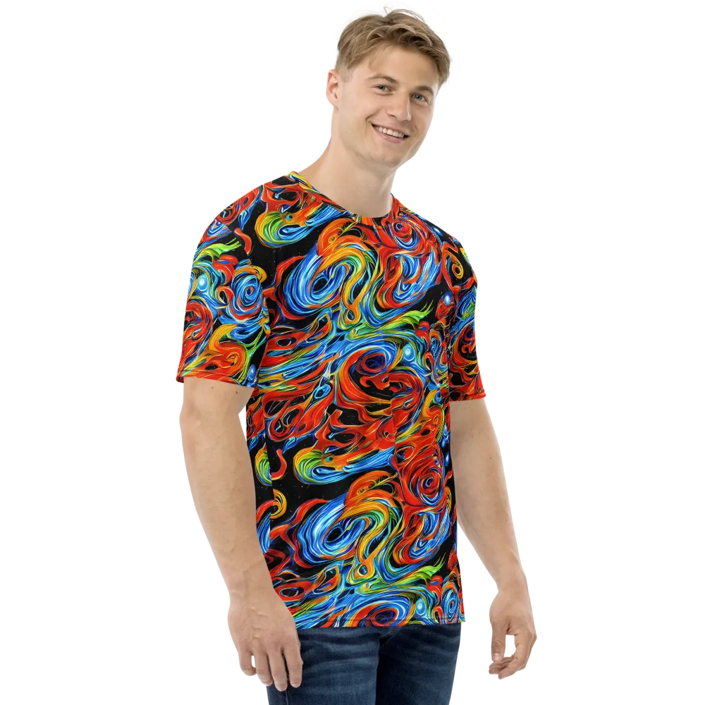 Kaleido Flux on Men's Crew Neck T-Shirt — Right