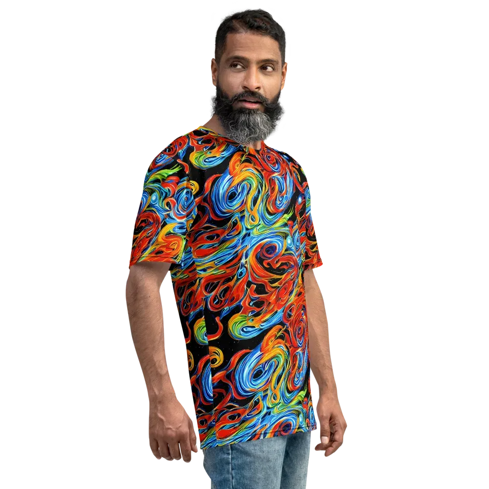 Kaleido Flux on Men's Crew Neck T-Shirt — Right