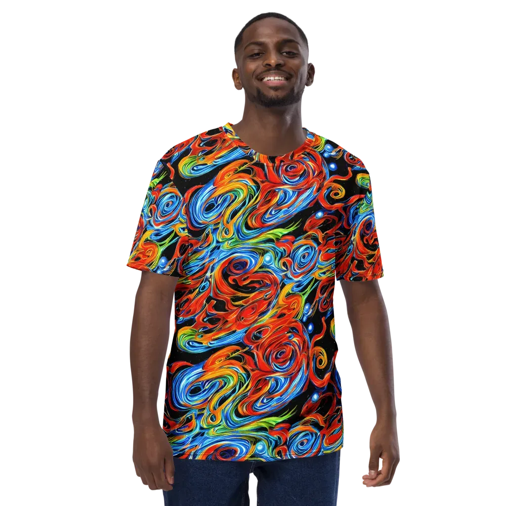 Kaleido Flux on Men's Crew Neck T-Shirt — Front
