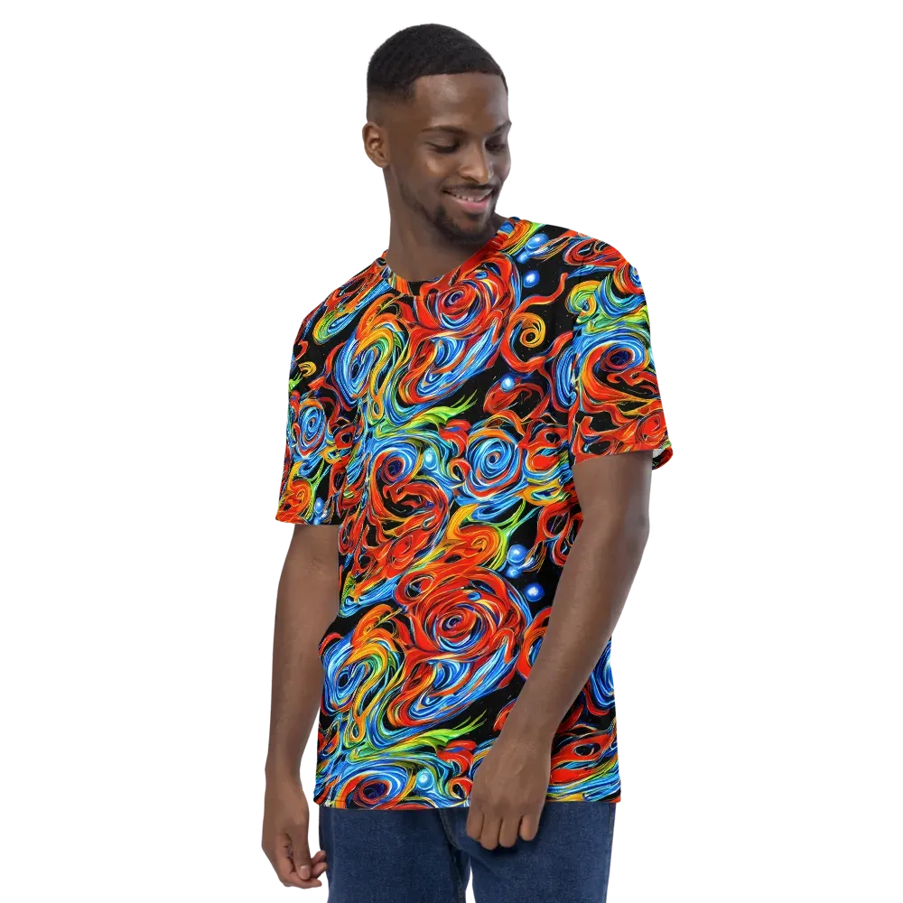 Kaleido Flux on Men's Crew Neck T-Shirt — Left