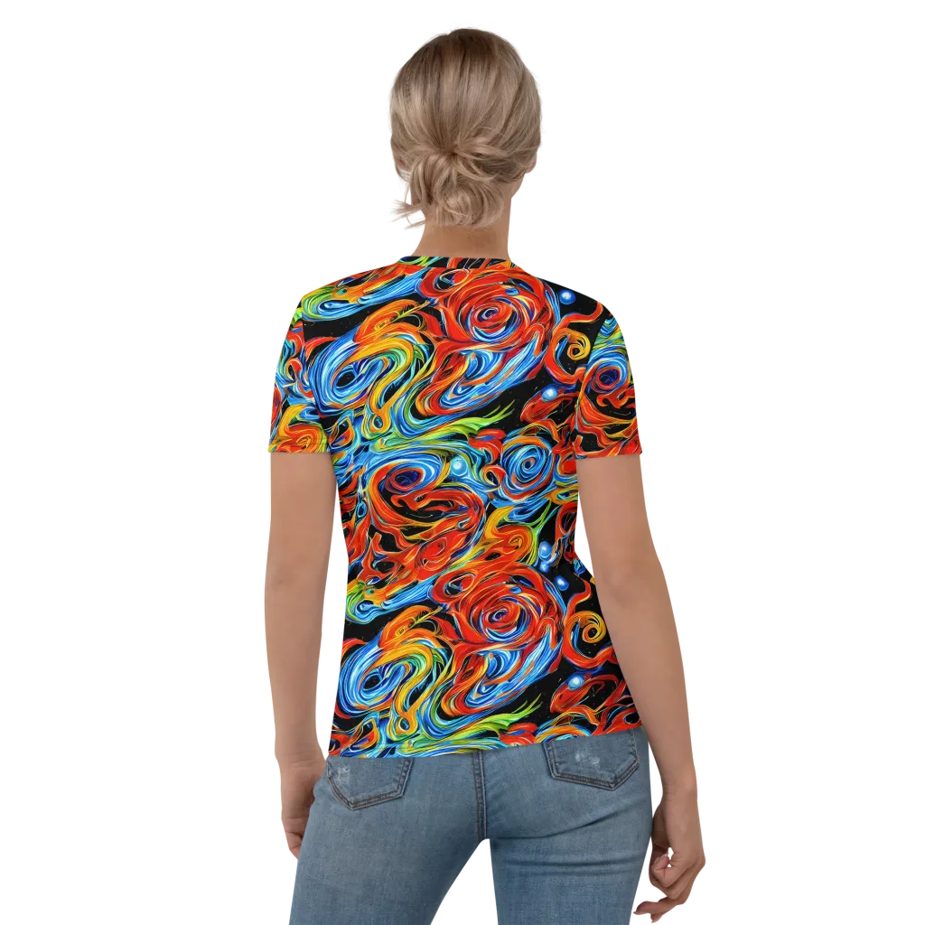 Kaleido Flux on Women's Crew Neck T-Shirt — Back