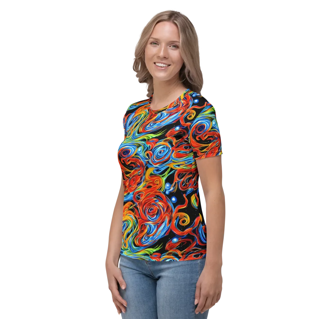 Kaleido Flux on Women's Crew Neck T-Shirt — Left