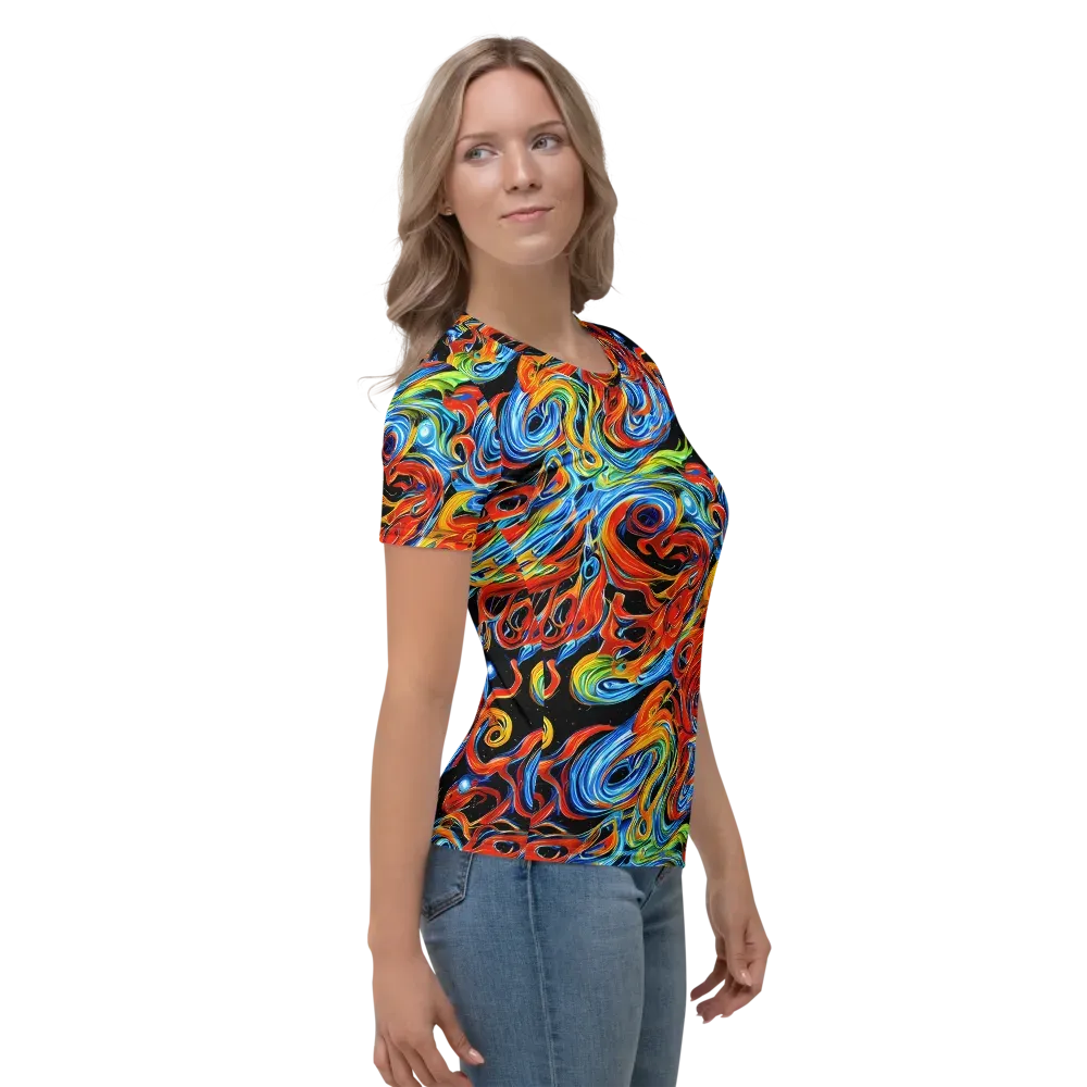 Kaleido Flux on Women's Crew Neck T-Shirt — Right
