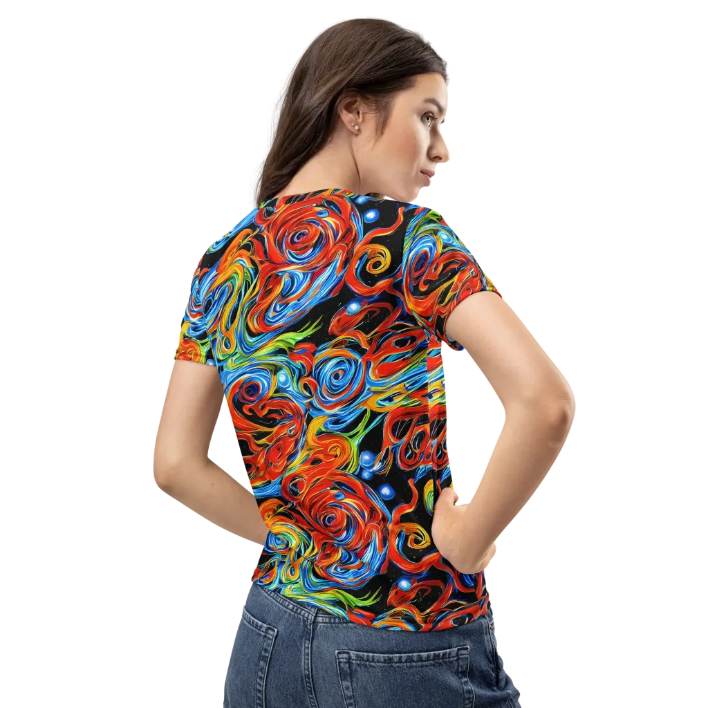 Kaleido Flux on Women's Crew Neck T-Shirt — Back