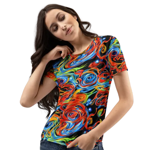 Kaleido Flux on a Women's Crew Neck T-Shirt