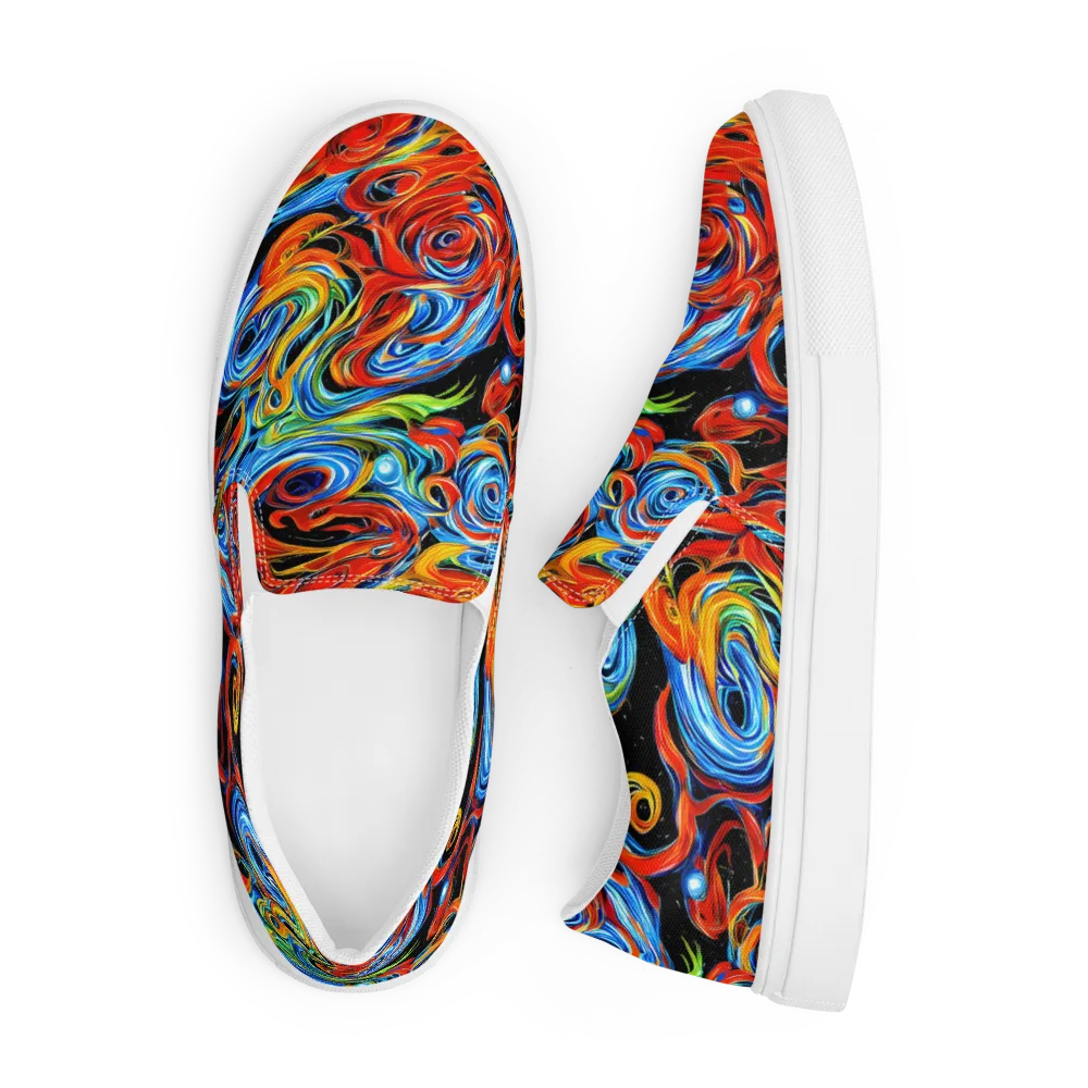 Kaleido Flux on Men's Slip-On Canvas Shoes — Front