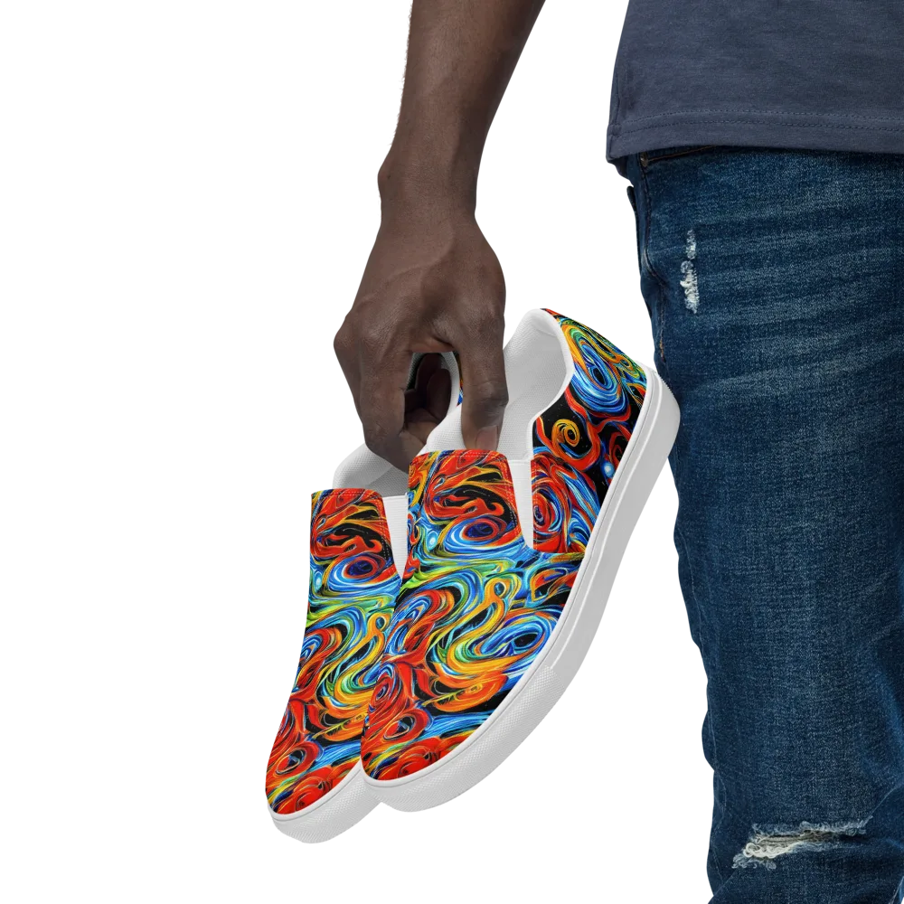 Kaleido Flux on Men's Slip-On Canvas Shoes — Left Front