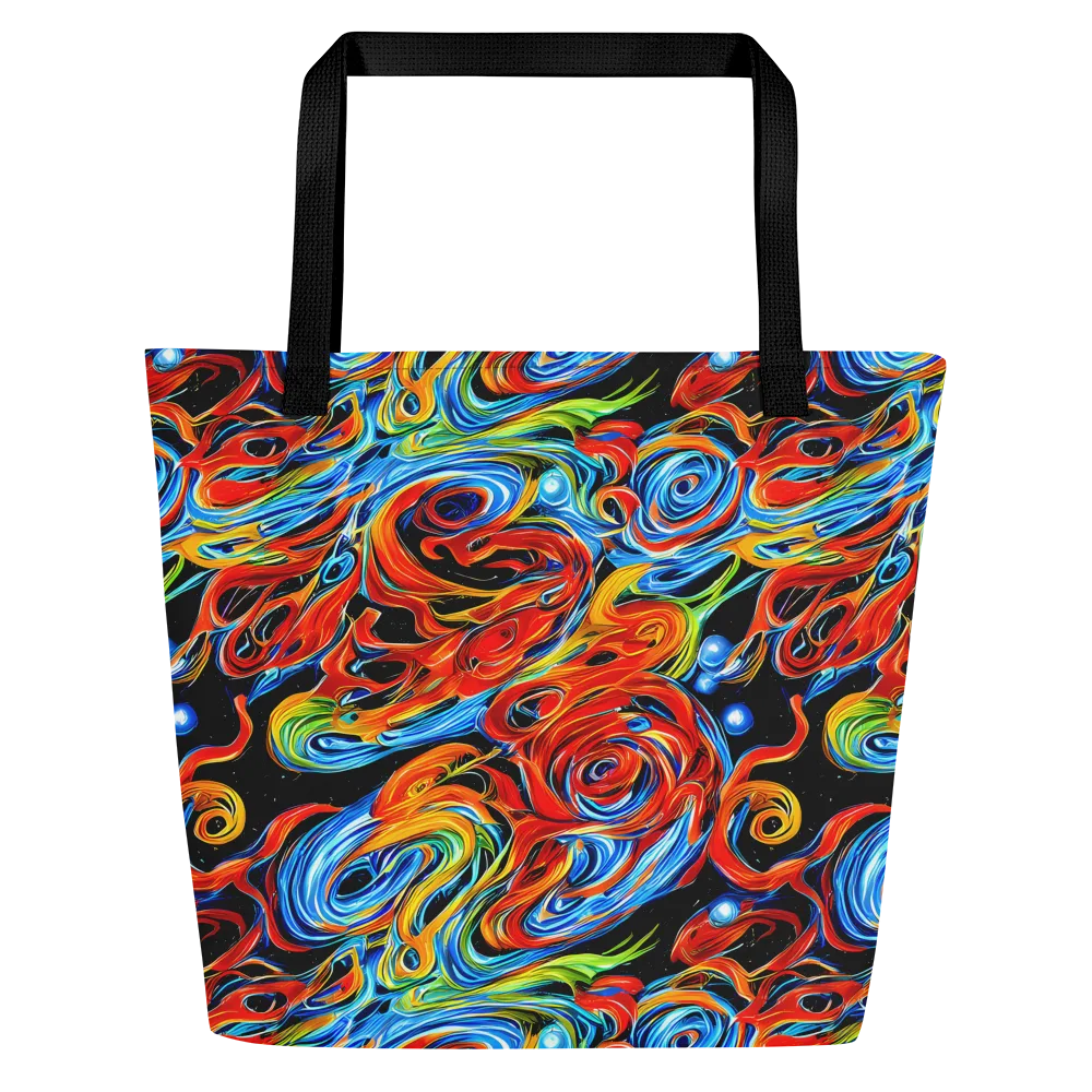 Kaleido Flux on Large Tote Bag W/ Pocket — Front