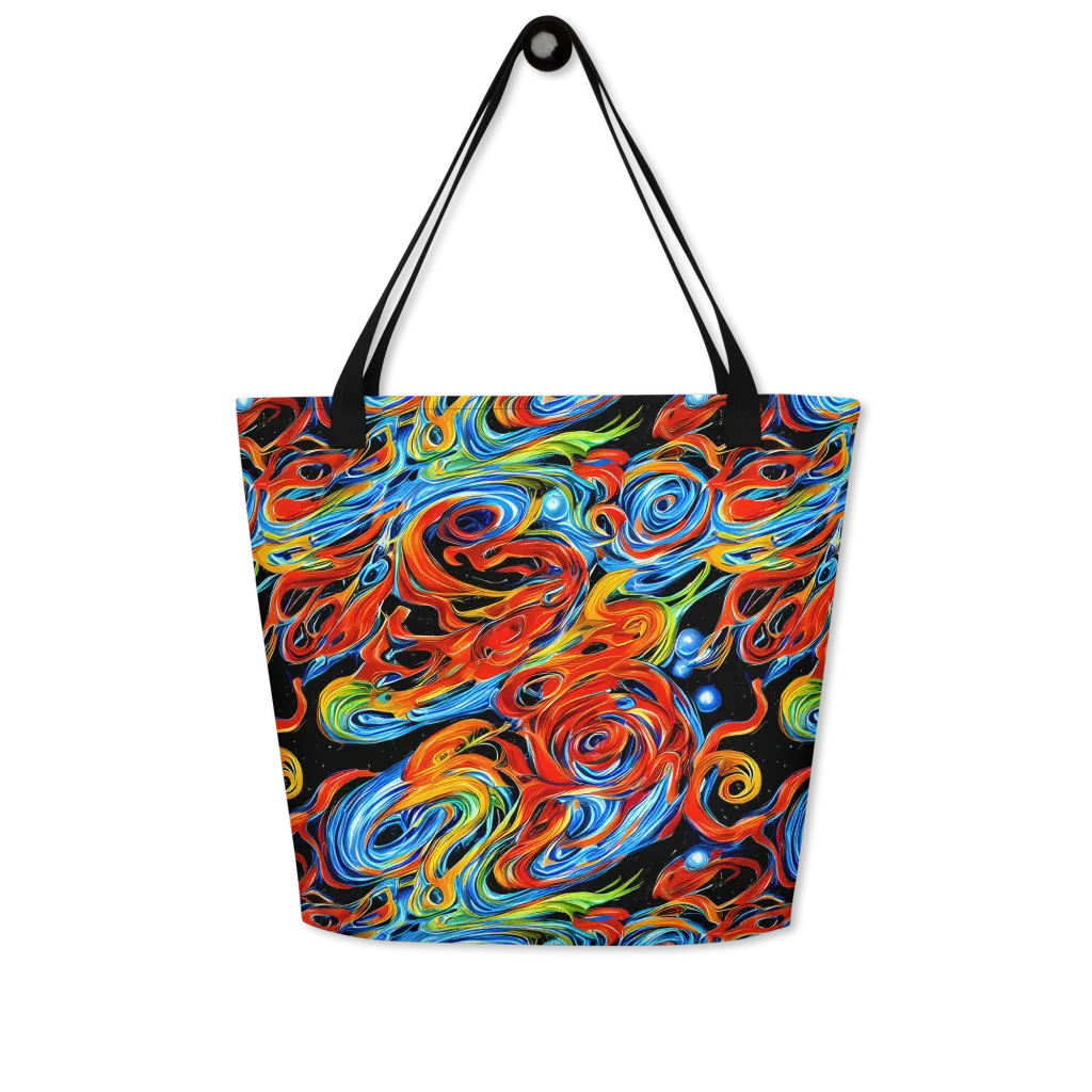 Kaleido Flux on Large Tote Bag W/ Pocket — Front