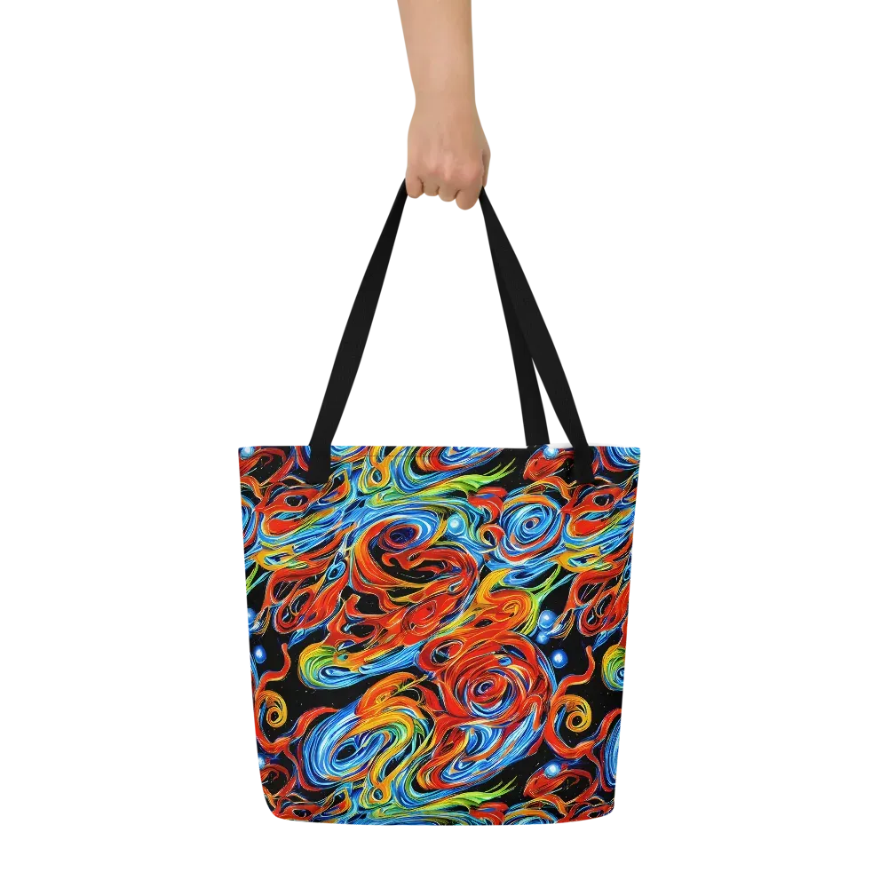 Kaleido Flux on Large Tote Bag W/ Pocket — Front