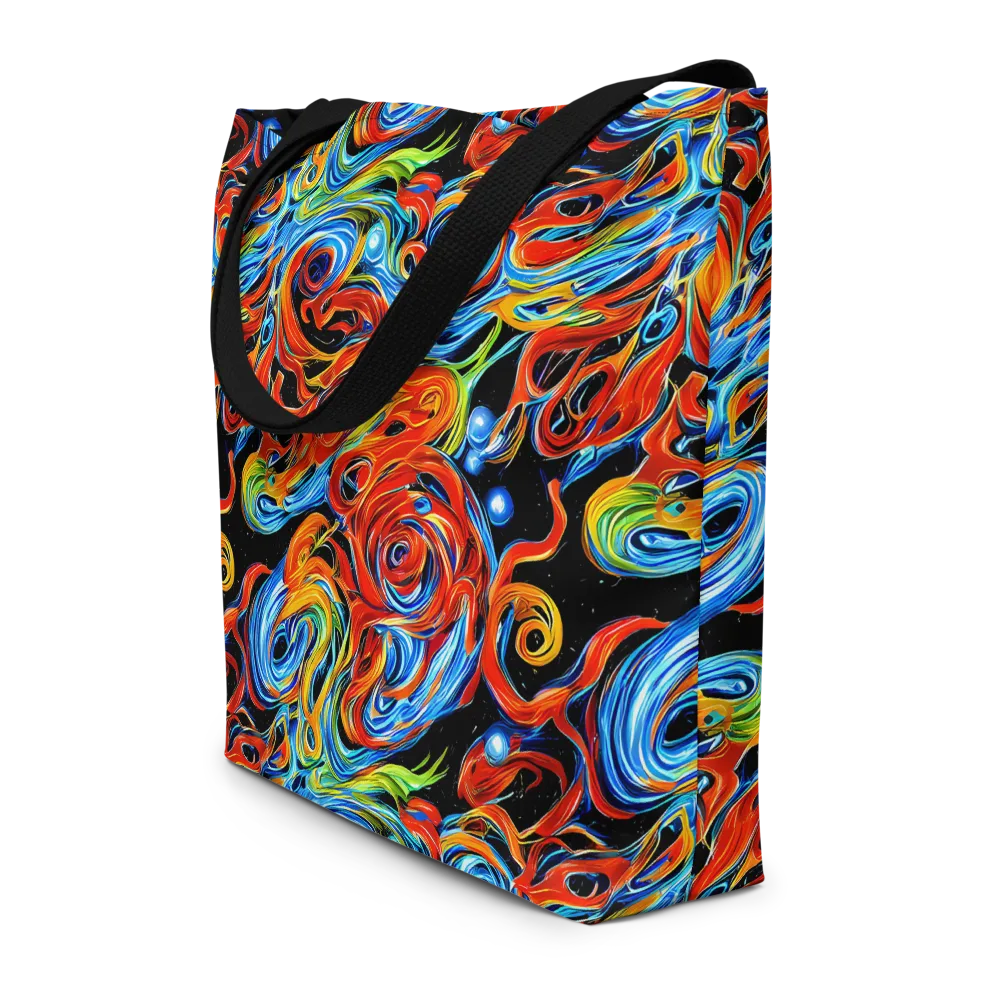 Kaleido Flux on Large Tote Bag W/ Pocket — Front