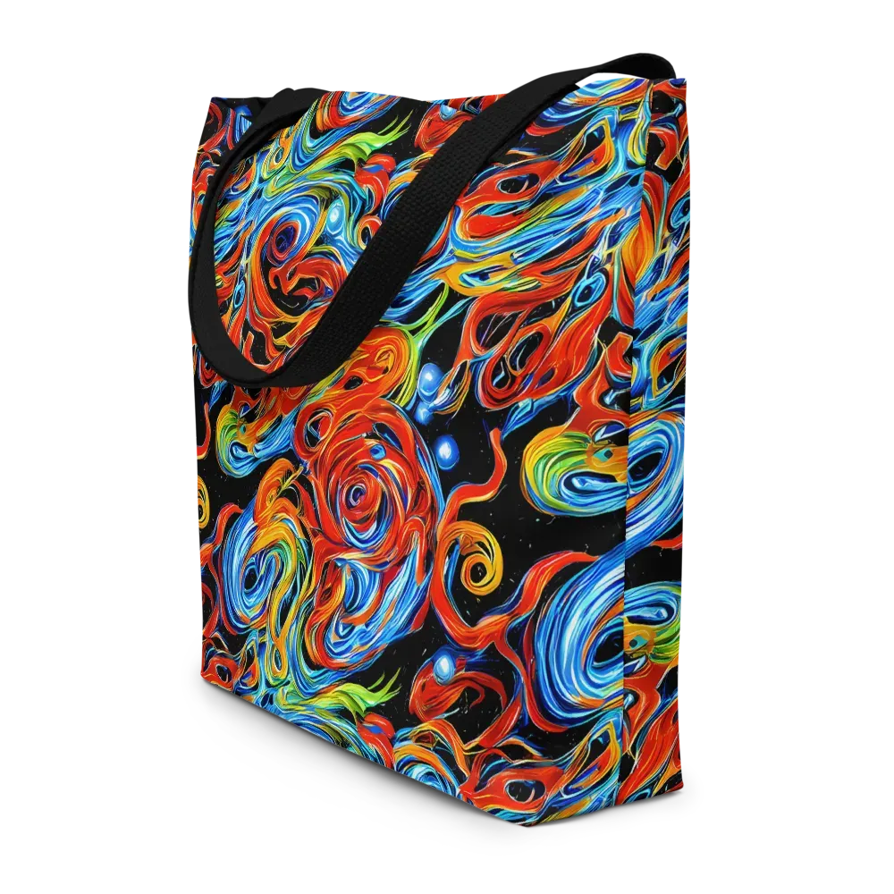 Kaleido Flux on Large Tote Bag W/ Pocket — Front