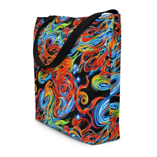Kaleido Flux on a Large Tote Bag W/ Pocket