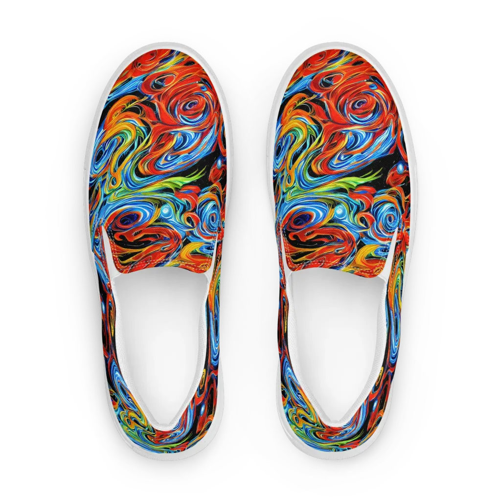 Kaleido Flux on Women's Slip-On Canvas Shoes — Front