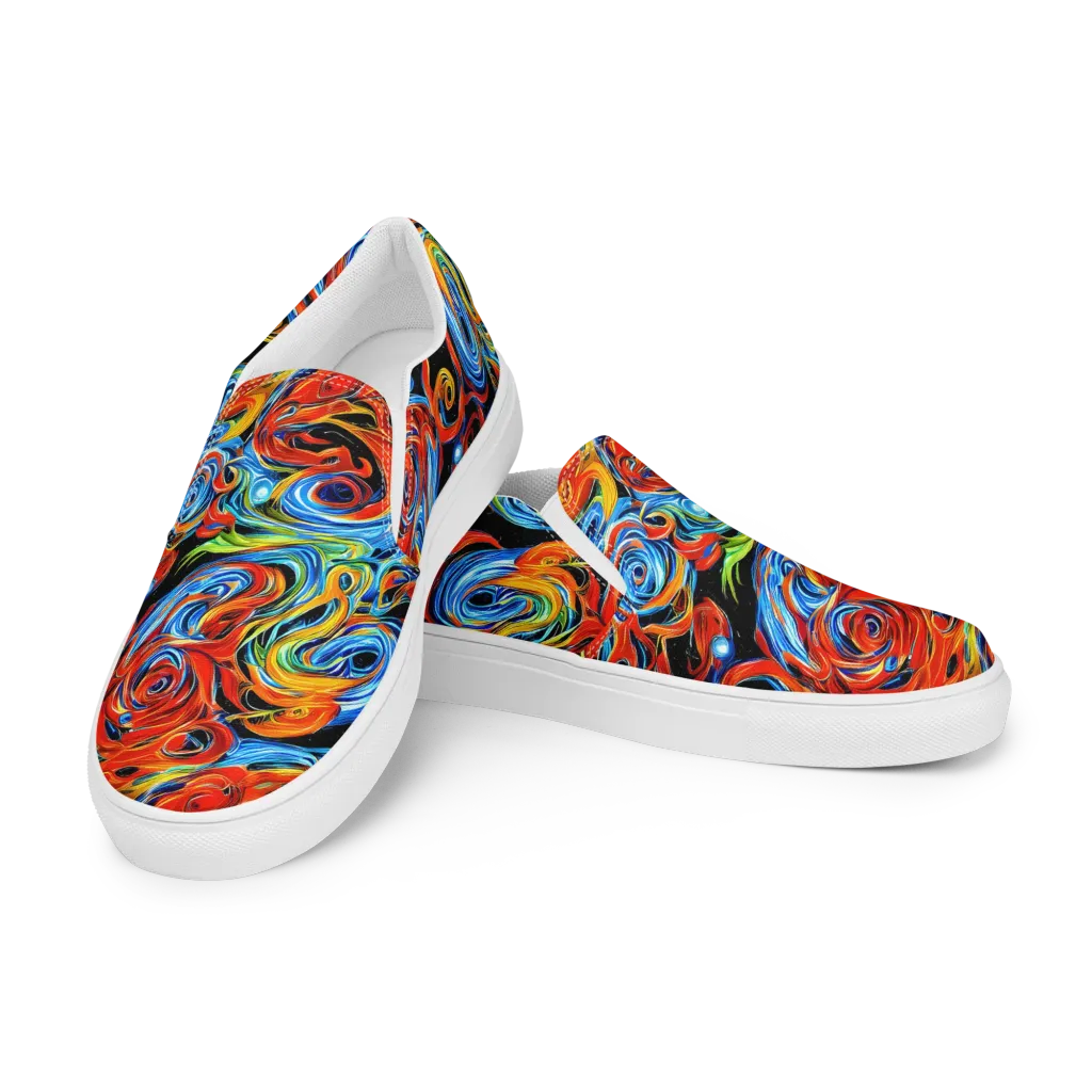 Kaleido Flux on Women's Slip-On Canvas Shoes — Left Front