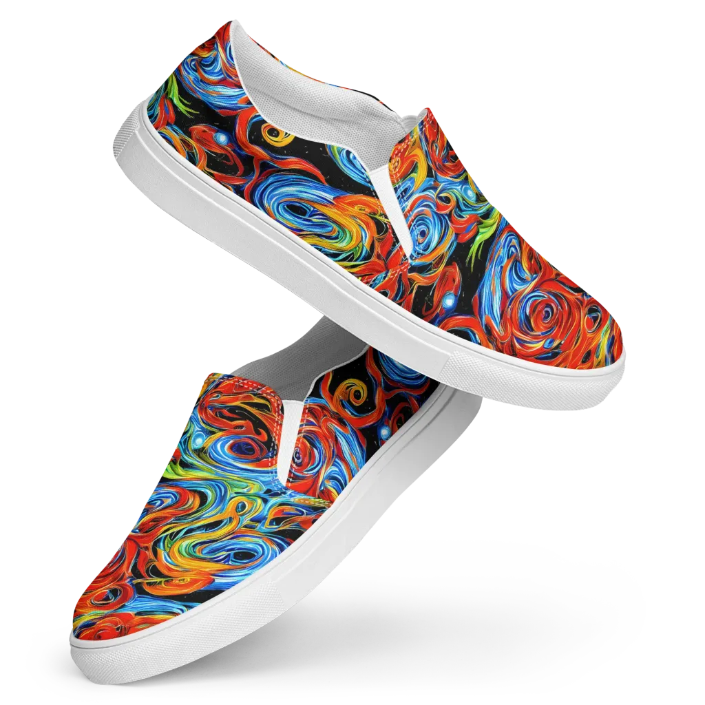 Kaleido Flux on Women's Slip-On Canvas Shoes — Front