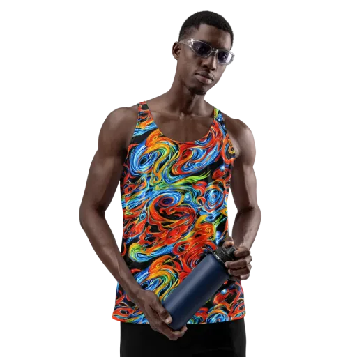 Kaleido Flux on a Men's Tank Top