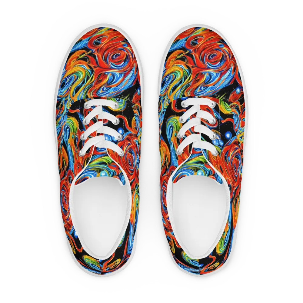 Kaleido Flux on Men's Lace-Up Canvas Shoes — Front