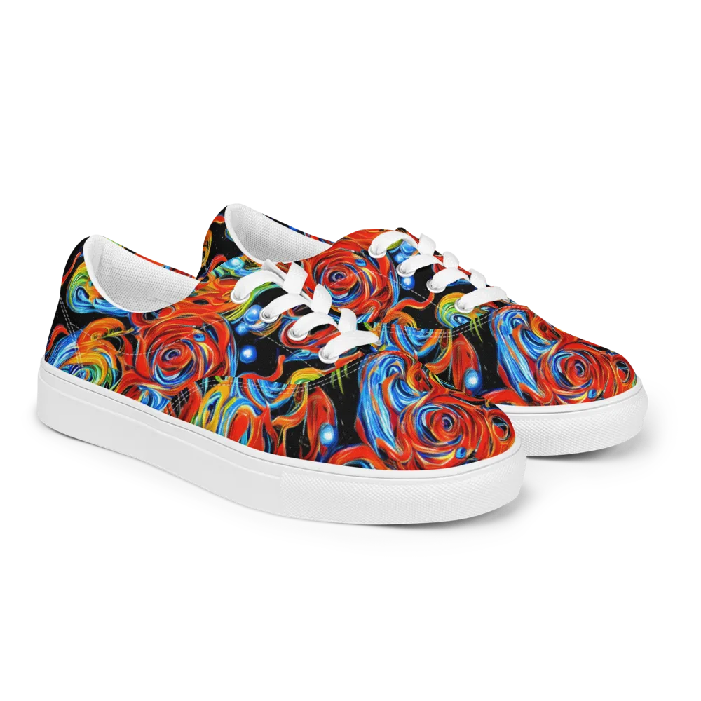 Kaleido Flux on Men's Lace-Up Canvas Shoes — Right Front