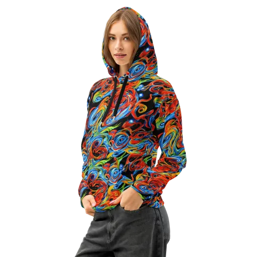 Kaleido Flux on a Cotton Hoodie