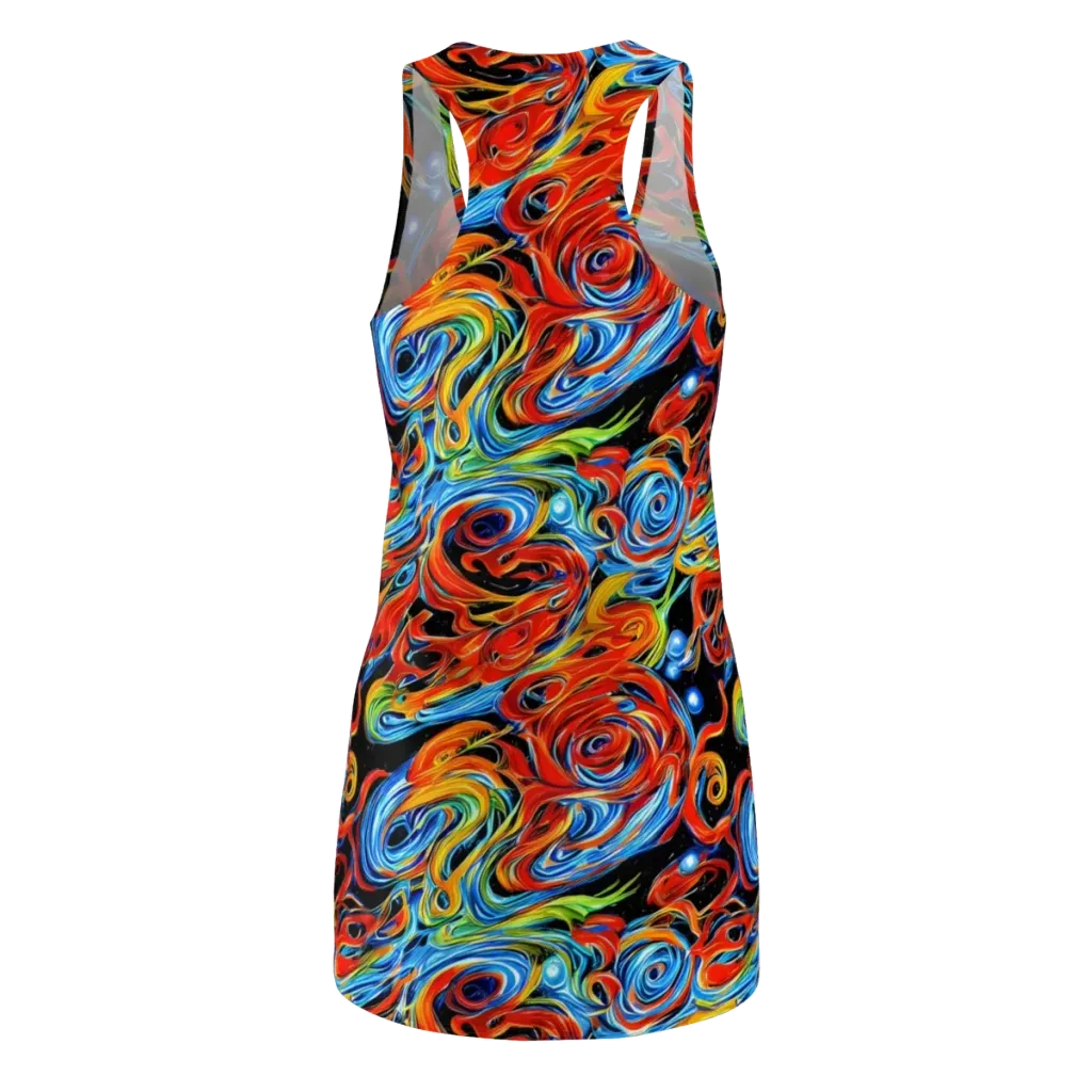 Kaleido Flux on Racerback Dress — Back