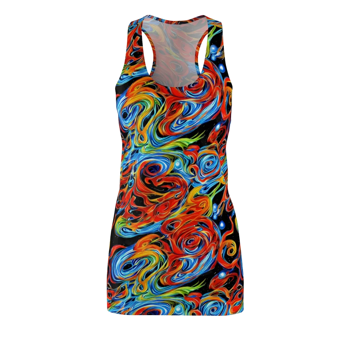 Kaleido Flux on Racerback Dress — Front