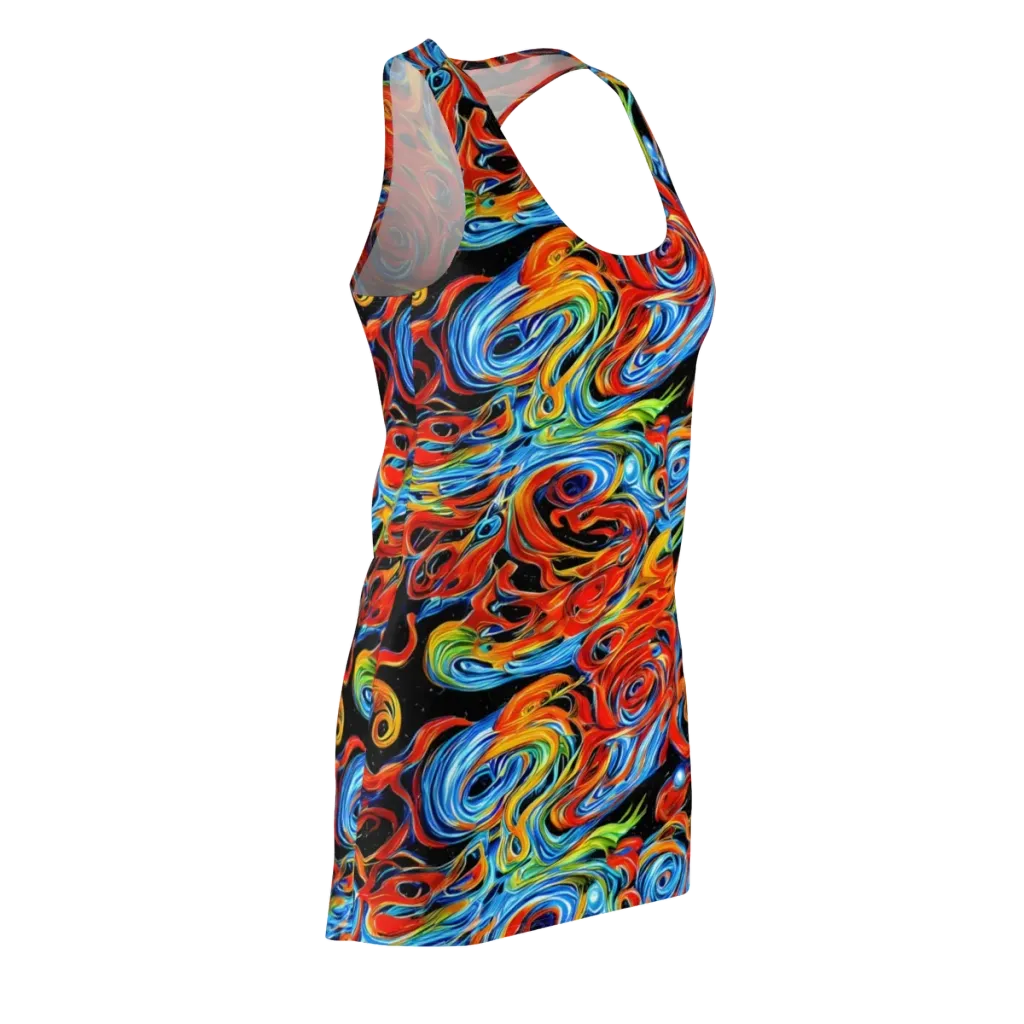 Kaleido Flux on Racerback Dress — Front Side