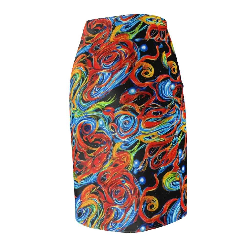 Kaleido Flux on Pencil Skirt — Back Side