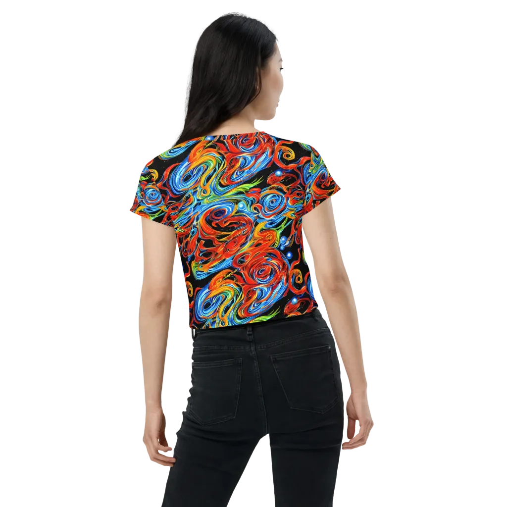 Kaleido Flux on Crop Tee — Back