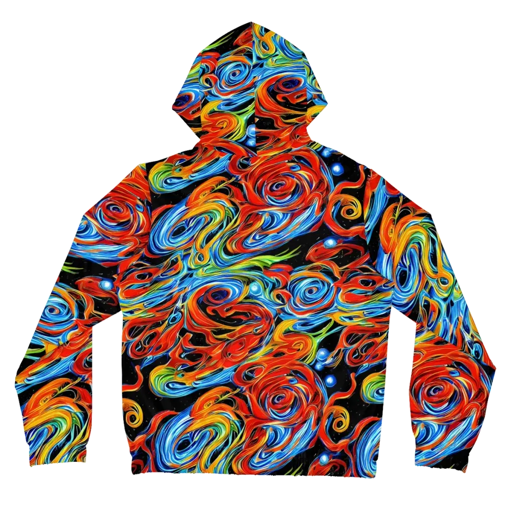 Kaleido Flux on Women's Full-Zip Hoodie — Back