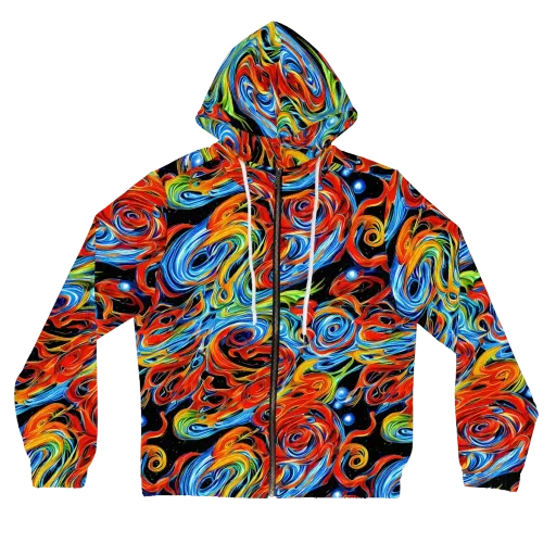 Kaleido Flux on a Women's Full-Zip Hoodie