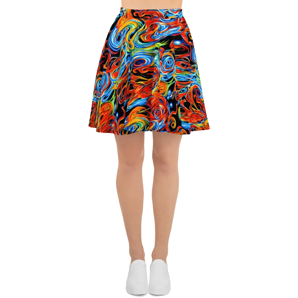 Kaleido Flux on Skater Skirt — Front