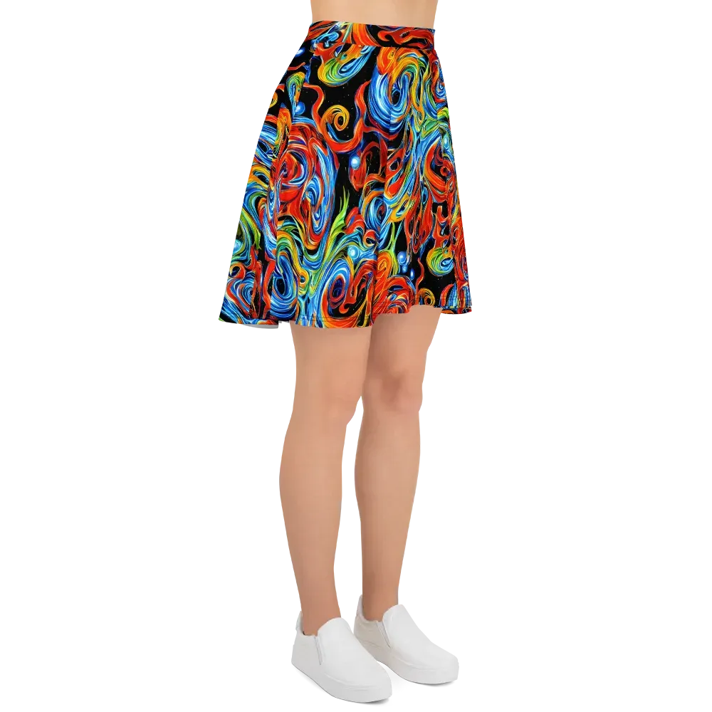 Kaleido Flux on Skater Skirt — Right
