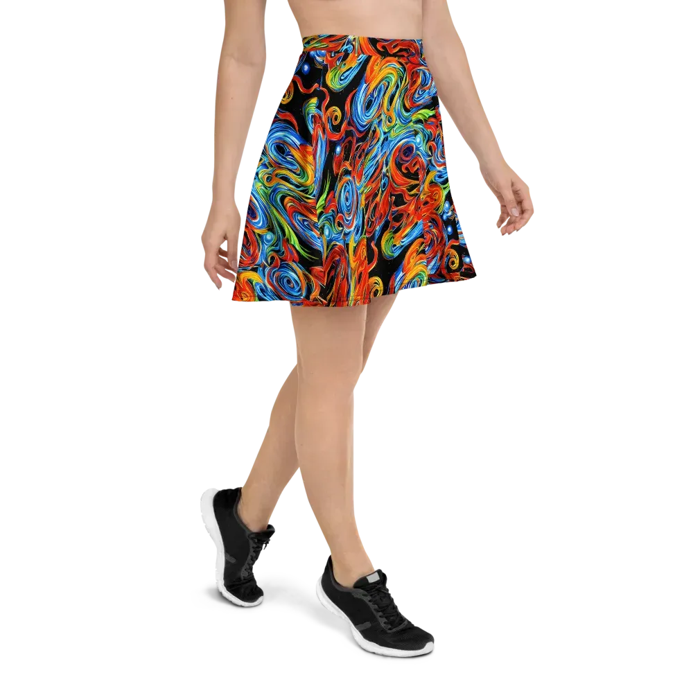 Kaleido Flux on Skater Skirt — Right
