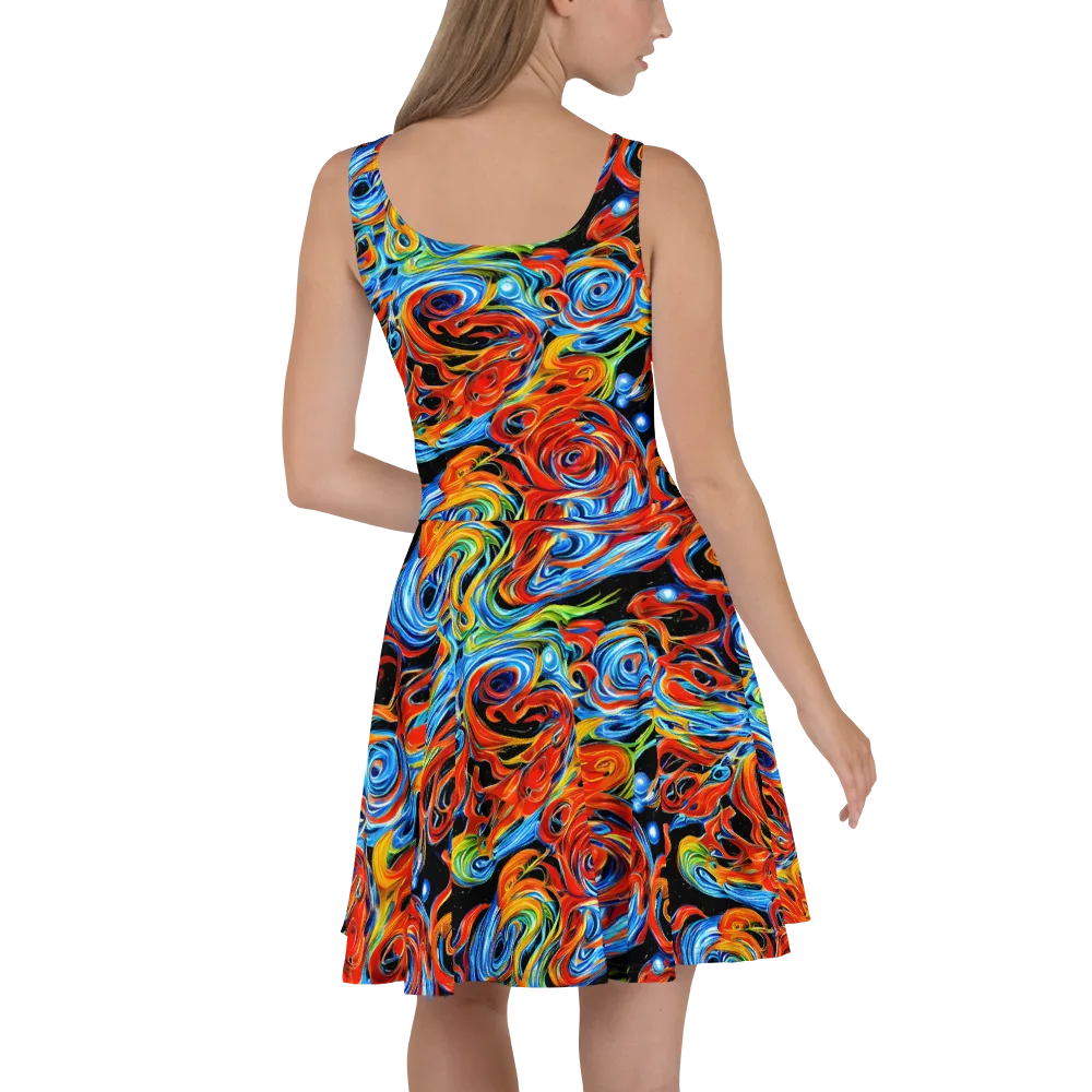 Kaleido Flux on Skater Dress — Back