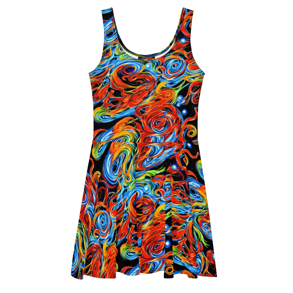 Kaleido Flux on Skater Dress — Front